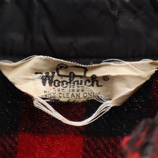 WOOLRICH ウールリッチ 70s ヴィンテージ ウールブレンド チェック柄 長袖 シャツ S 赤系 メンズ