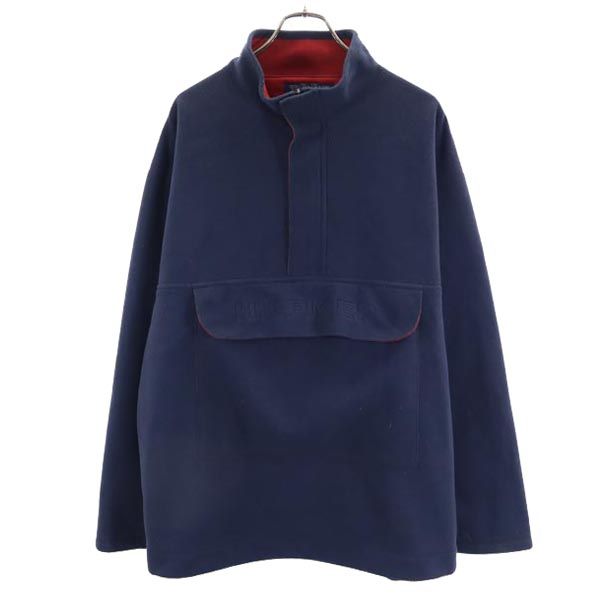 TOMMY HILFIGER トミーヒルフィガー 90s オールド ロゴ刺繍 フリースジャケット L ネイビー プルオーバー メンズ