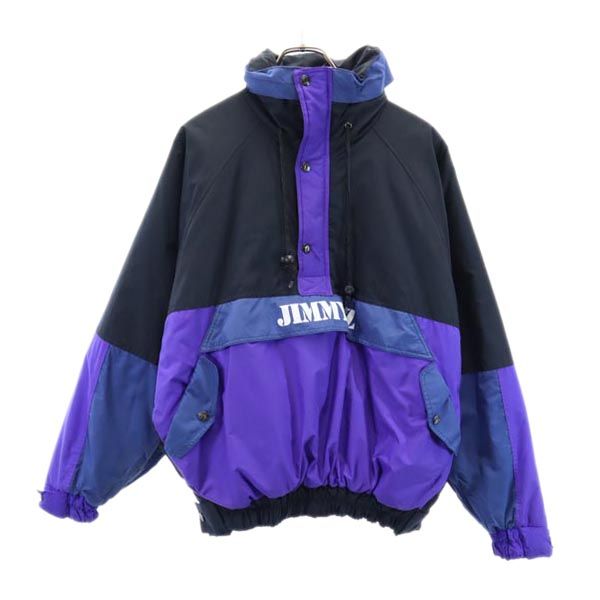 URBAN EXCURSION アノラックパーカー 黒×紫 中綿ジャケット プルオーバー メンズ