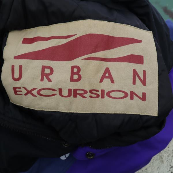 URBAN EXCURSION アノラックパーカー 黒×紫 中綿ジャケット プルオーバー メンズ