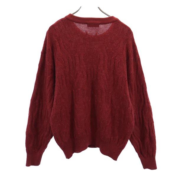 YVES SAINT LAURENT イヴサンローラン ウールブレンド 長袖 ニット L 赤系 セーター メンズ