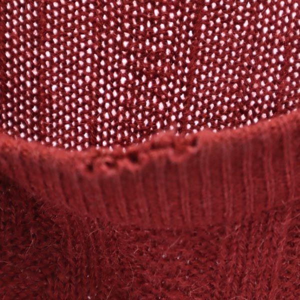 YVES SAINT LAURENT イヴサンローラン ウールブレンド 長袖 ニット L 赤系 セーター メンズ