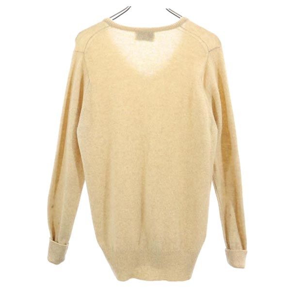 LACOSTE ラコステ 70s ヴィンテージ ウール 長袖 Vネック ニット 3 ベージュ セーター メンズ