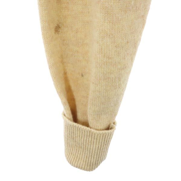 LACOSTE ラコステ 70s ヴィンテージ ウール 長袖 Vネック ニット 3 ベージュ セーター メンズ