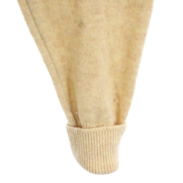 LACOSTE ラコステ 70s ヴィンテージ ウール 長袖 Vネック ニット 3 ベージュ セーター メンズ