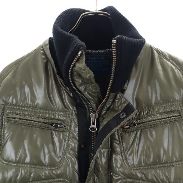 291295=HOMME 291295オム 中綿ジャケット 44 カーキグリーン メンズ