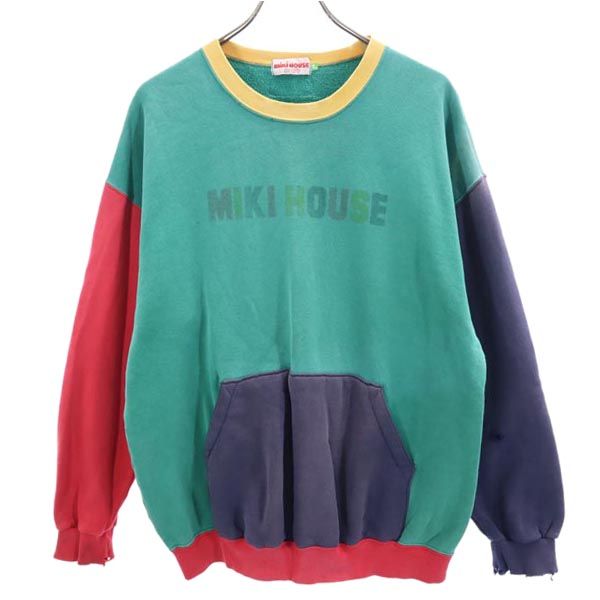 mikihouse ミキハウス 長袖 スウェット トレーナー L グリーン系 メンズ