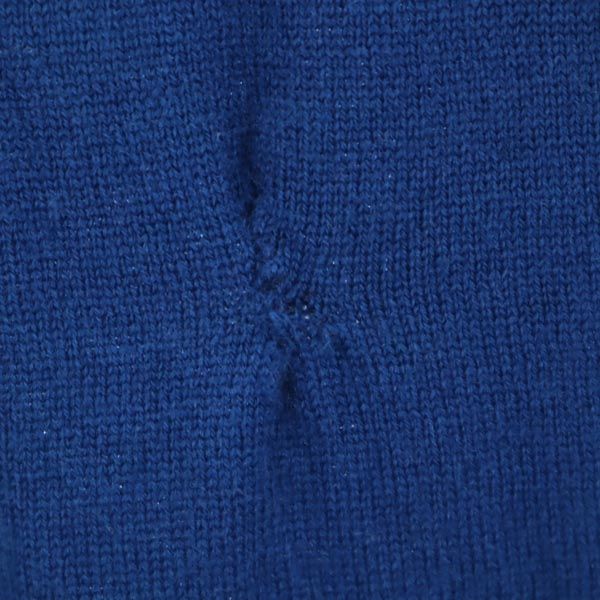 バーバリーブルーレーベル 三陽商会 ウール ロゴ刺繍 長袖 ニット カットソー 38 ブルー系 BURBERRY BLUE LABEL レディース