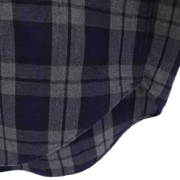 ラルフローレン チェック柄 ワンポイント刺繍 長袖 ボタンダウンシャツ M ネイビー系 RALPH LAUREN メンズ