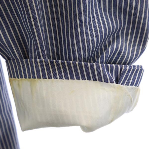 Aquascutum アクアスキュータム ストライプ柄 テーラードジャケット 96-86-170 青×白 メンズ