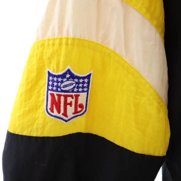 STARTER スターター 90s NFL ピッツバーグ スティーラーズ バックロゴ 刺繍 ナイロンジャケット S 黒系 中綿 メンズ