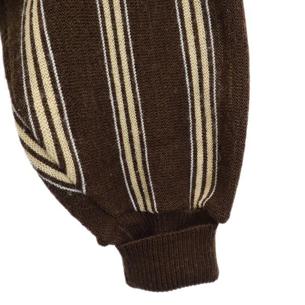 Arnold Palmer アーノルドパーマー ウールブレンド ストライプ柄 長袖 ニット L ブラウン系 セーター メンズ
