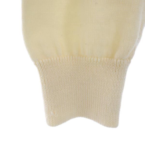 LANCEL ランセル 刺繍 長袖 デザイン ニット M アイボリー系 セーター レディース