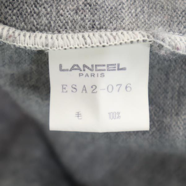 LANCEL ランセル 刺繍 長袖 デザイン ニット M アイボリー系 セーター レディース