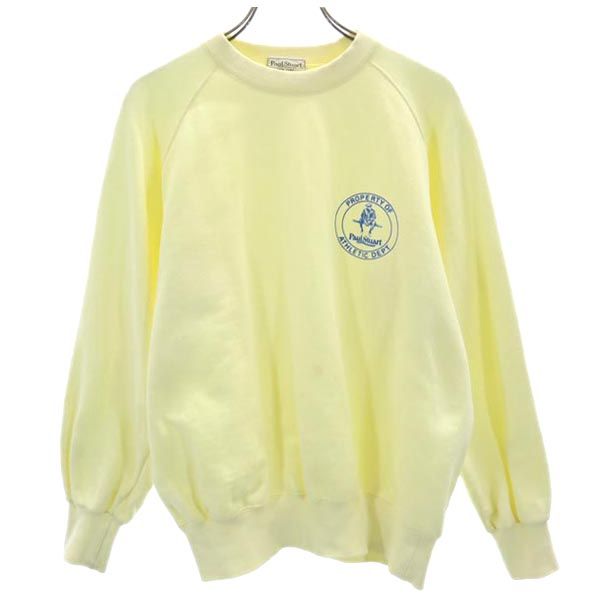 PAUL STUART ポールスチュアート ロゴプリント 長袖 スウェット トレーナー M イエロー メンズ