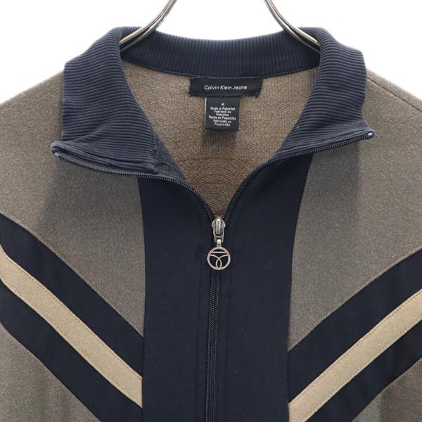 Calvin klein Jeans カルバンクラインジーンズ バックプリント ジップジャケット M ブラック系 メンズ