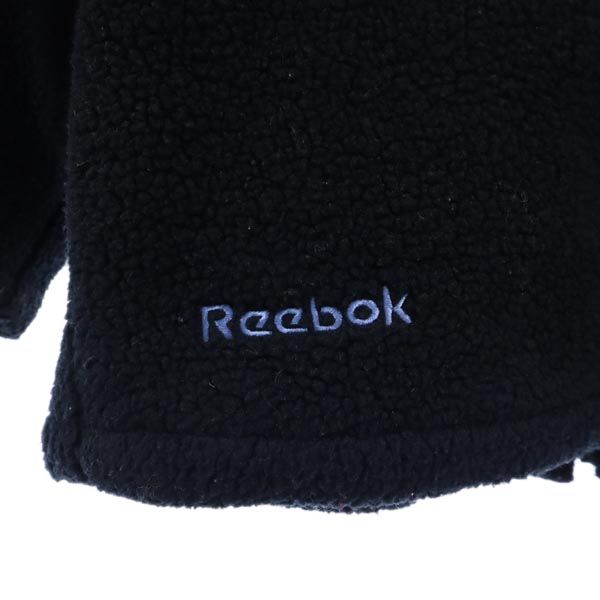 Reebok リーボック ボア フリースジャケット M 黒 フーディー メンズ