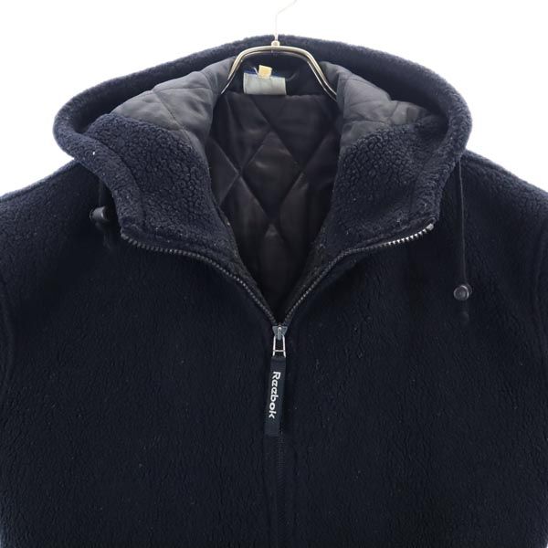 Reebok リーボック ボア フリースジャケット M 黒 フーディー メンズ