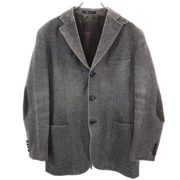 Aquascutum アクアスキュータム ウールブレンド エルボーパッチ付 ジャケット LL ブラウン ハンティング メンズ