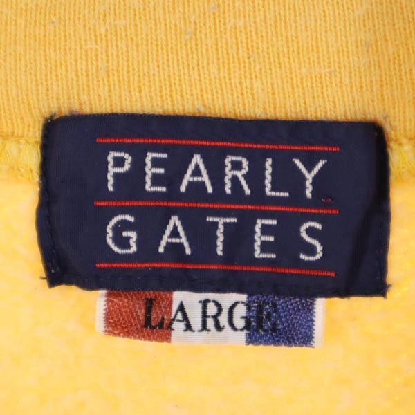 PEARLY GATES パーリーゲイツ ゴルフ 長袖 ハーフボタン トレーナー L イエロー系 裏起毛 メンズ