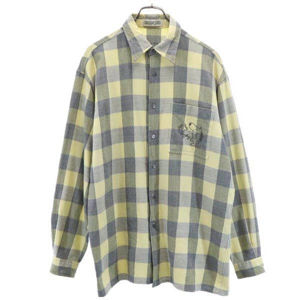 GREENCLUBS グリーンクラブ 日本製 ウール 格子柄 長袖 シャツ 4 グレー系 メンズ