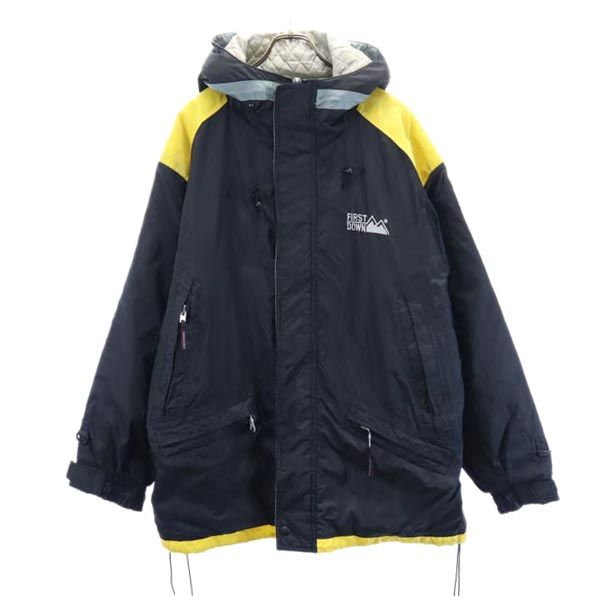 FIRSTDOWN ファーストダウン オールド 中綿ジャケット L 黒 フード コート メンズ