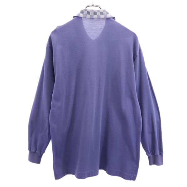 Pierre Cardin ピエールカルダン 長袖 ポロシャツ L パープル系 鹿の子 メンズ