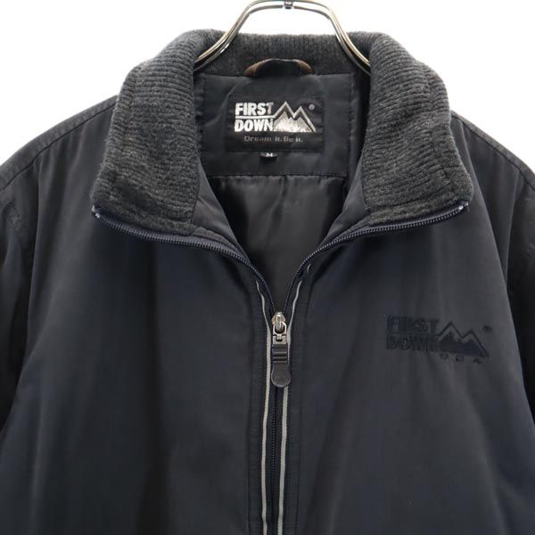 FIRSTDOWN ファーストダウン ロゴ刺繍 中綿ジャケット M 黒 メンズ