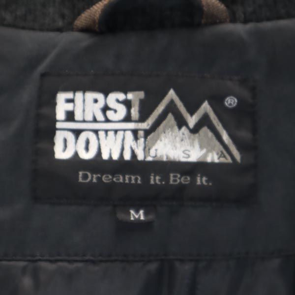 FIRSTDOWN ファーストダウン ロゴ刺繍 中綿ジャケット M 黒 メンズ