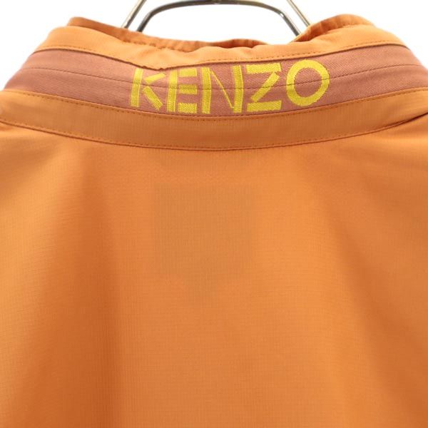 KENZO ケンゾー ロゴ刺繍 ゴルフ ジップ ベスト 5 オレンジ系 裏メッシュ メンズ