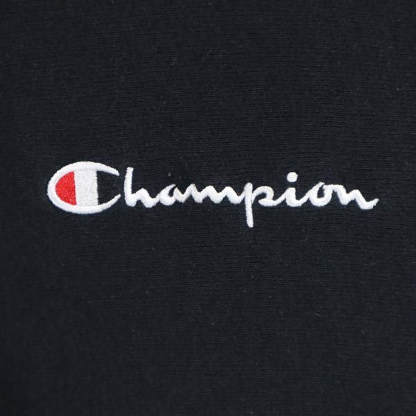 Champion チャンピオン 青単 復刻 リバースウィーブ ロゴ刺繍 長袖 スウェットパーカー M 黒系 裏起毛 メンズ