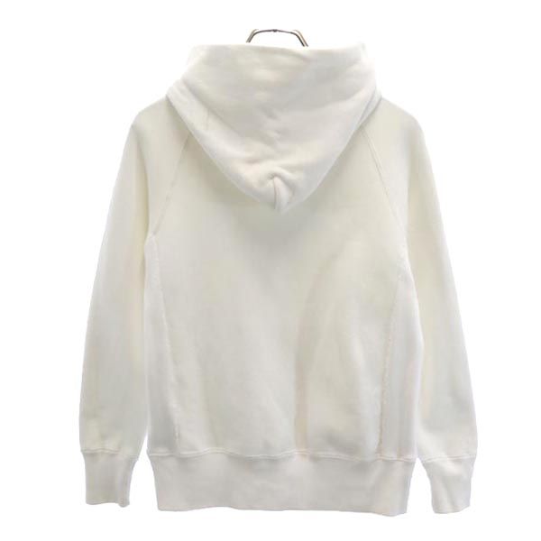 Champion チャンピオン 青単 復刻 リバースウィーブ ロゴ刺繍 長袖 スウェットパーカー XS 白系 裏起毛 REVERSEWEAVE メンズ