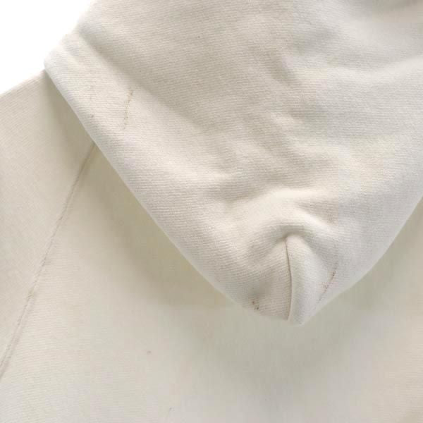 Champion チャンピオン 青単 復刻 リバースウィーブ ロゴ刺繍 長袖 スウェットパーカー XS 白系 裏起毛 REVERSEWEAVE メンズ