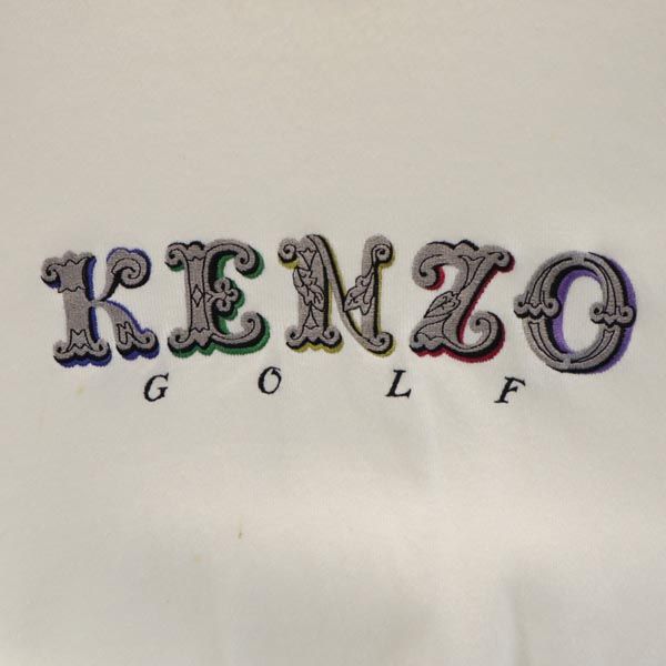 KENZO ケンゾー 日本製 ロゴ刺繍 ゴルフ 長袖 スウェット トレーナー 4 白系 メンズ
