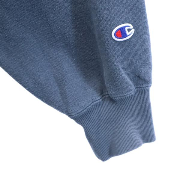Champion チャンピオン 青単 復刻 ロゴ刺繍 長袖 リバースウィーブ スウェット トレーナー M 青系 メンズ