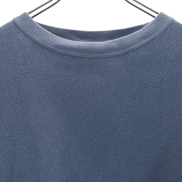 Champion チャンピオン 青単 復刻 ロゴ刺繍 長袖 リバースウィーブ スウェット トレーナー M 青系 メンズ