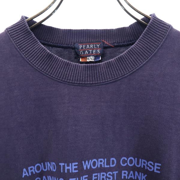 PEARLY GATES パーリーゲイツ ロゴプリント ゴルフ 長袖 スウェット トレーナー S ネイビー メンズ