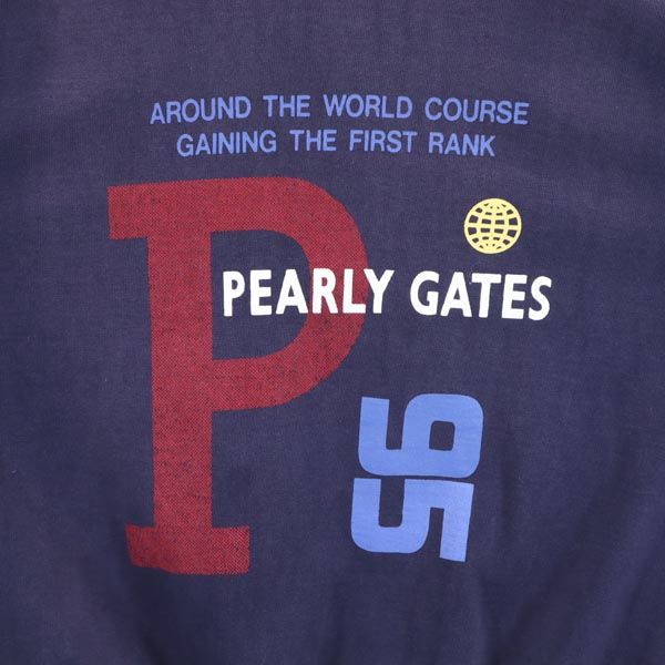 PEARLY GATES パーリーゲイツ ロゴプリント ゴルフ 長袖 スウェット トレーナー S ネイビー メンズ