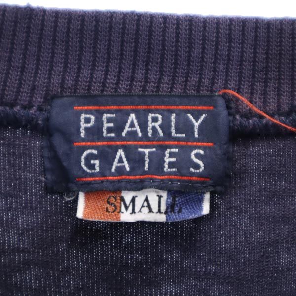 PEARLY GATES パーリーゲイツ ロゴプリント ゴルフ 長袖 スウェット トレーナー S ネイビー メンズ