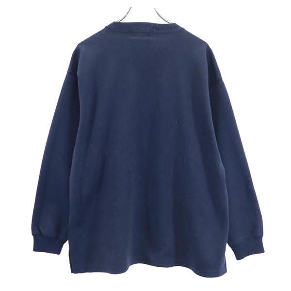 フィラ 90s オールド ロゴプリント 長袖 スウェット トレーナー L ネイビー FILA メンズ