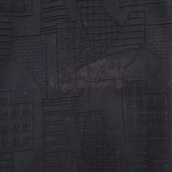 LANCEL ランセル 日本製 総柄 長袖 ポロシャツ LL ブラック ロゴ刺_ メンズ