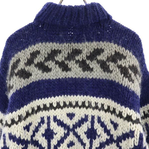 OLD オールド 90s カウチンジャケット ネイビー系 ニット メンズ