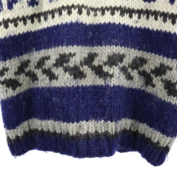 OLD オールド 90s カウチンジャケット ネイビー系 ニット メンズ