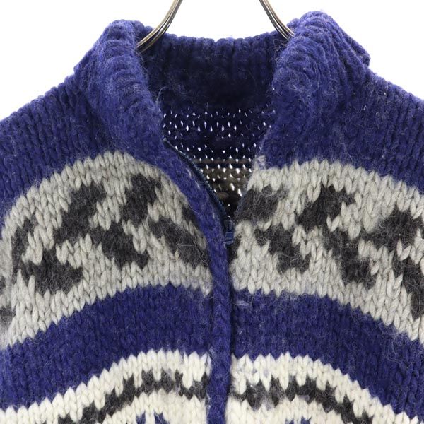 OLD オールド 90s カウチンジャケット ネイビー系 ニット メンズ