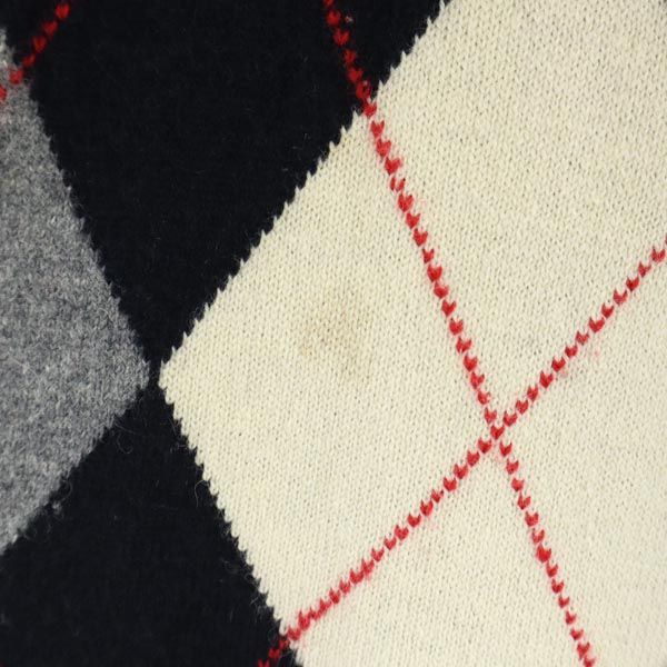 PIA SPORTS ピアスポーツ 日本製 ウールブレンド アーガイル ニットベスト 4 ブラック系 メンズ