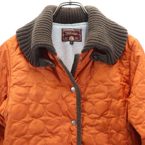 FJALLRAVEN フェールラーベン ドンキーカラー キルティングジャケット S オレンジ系 裏フリース レディース