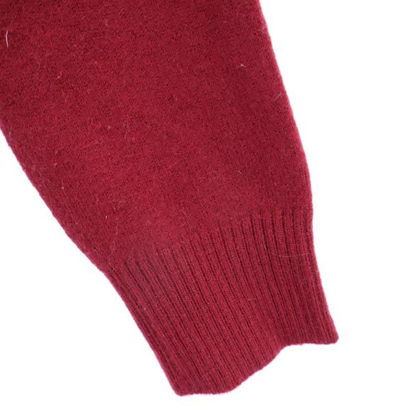 YVES SAINT LAURENT イヴサンローラン ウール 長袖 Vネック ニット M レッド系 セーター レディース