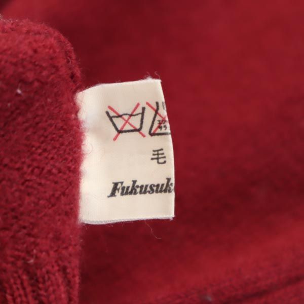 YVES SAINT LAURENT イヴサンローラン ウール 長袖 Vネック ニット M レッド系 セーター レディース