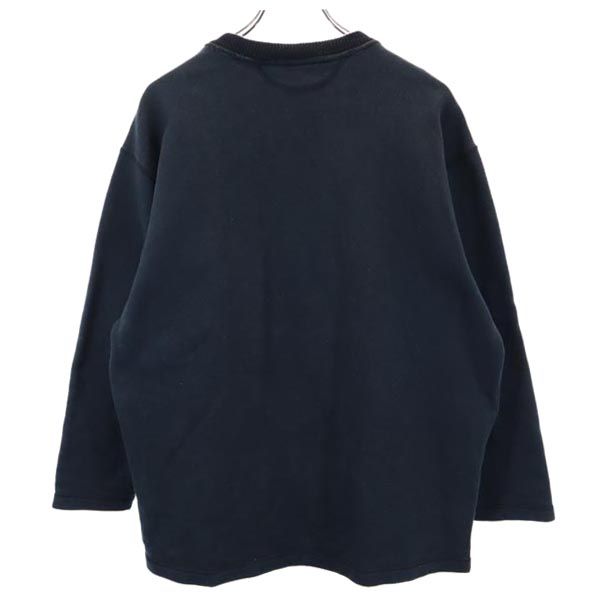 mila schon ミラショーン イタリア製 ロゴ刺繍 長袖 ニット 黒 セーター 裏起毛 メンズ