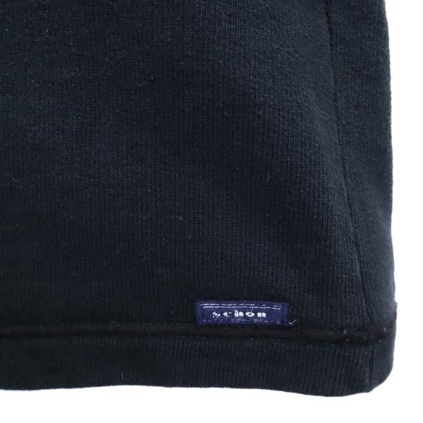 mila schon ミラショーン イタリア製 ロゴ刺繍 長袖 ニット 黒 セーター 裏起毛 メンズ